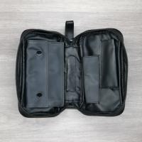 Black Leather Pipe Bag - Fits 2 Pipes